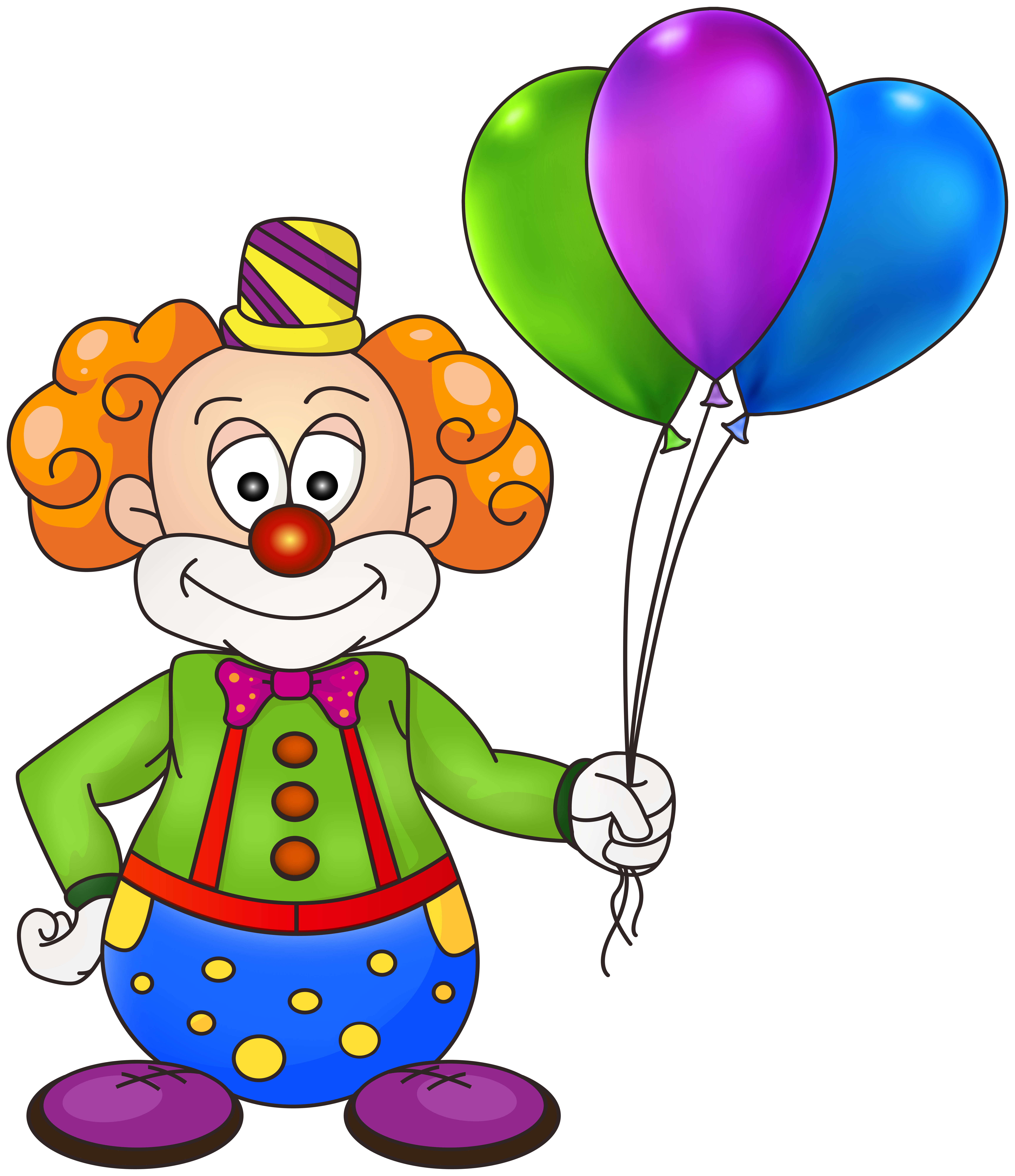 Birthday Clown with Balloons PNG Clipart​